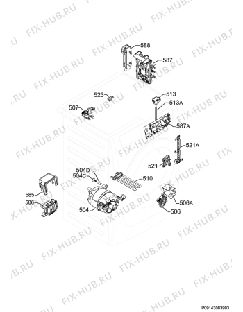 Схема №10 L16AS7 с изображением Модуль (плата) для стиралки Aeg 973914911478001